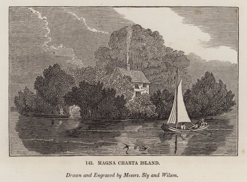 Magna Charta-eiland (gravure) door English School