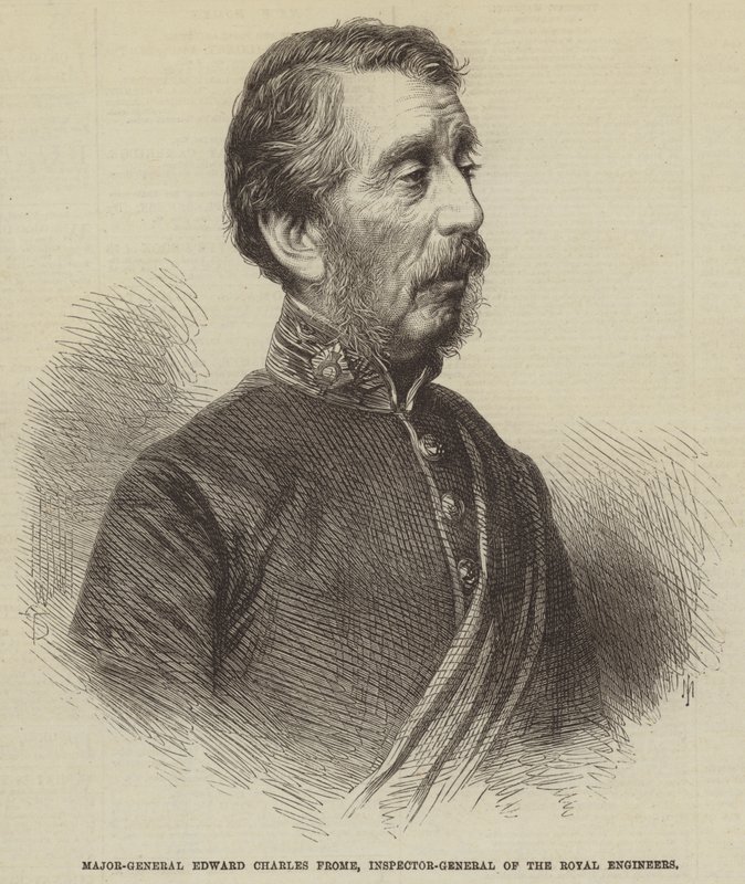 Generaal-majoor Edward Charles Frome, Inspecteur-generaal van de Koninklijke Ingenieurs (gravure) door English School
