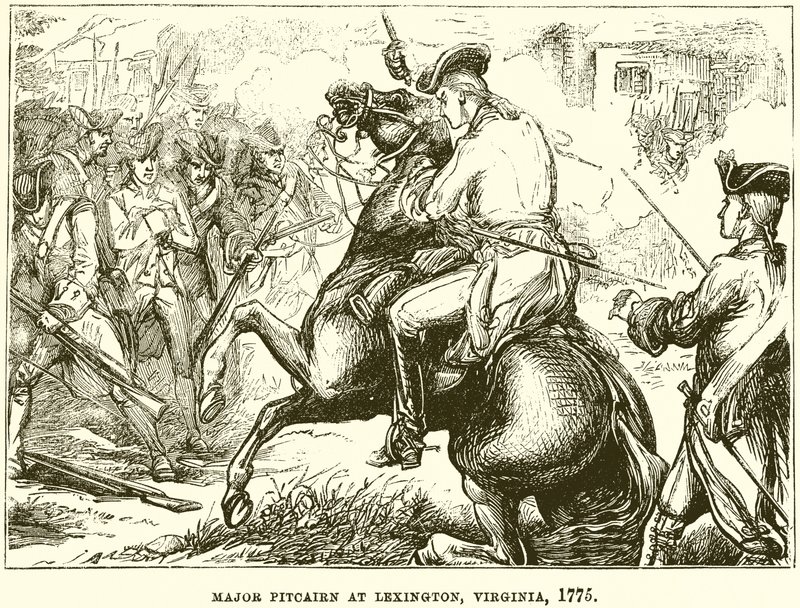 Majoor Pitcairn in Lexington, Virginia, 1775 door English School
