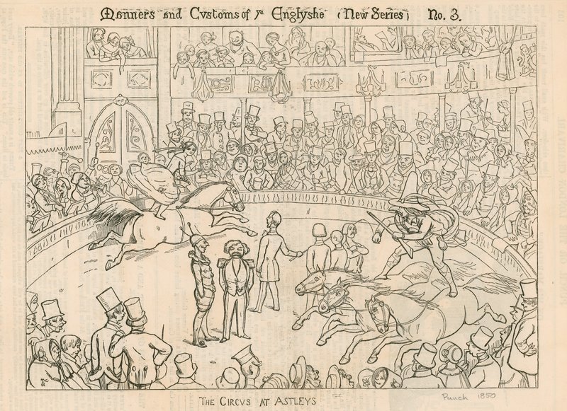 Manieren en gewoonten van de Engelsen: Het circus in Astleys (Astleys Amphitheatre), Londen door English School