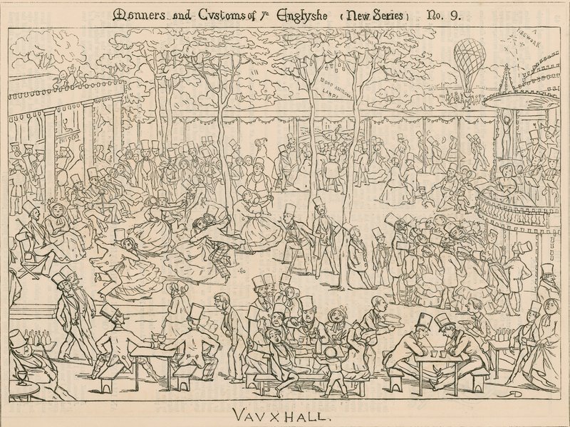 Manieren en gewoonten van de Engelsen; Vauxhall Gardens, Londen door English School