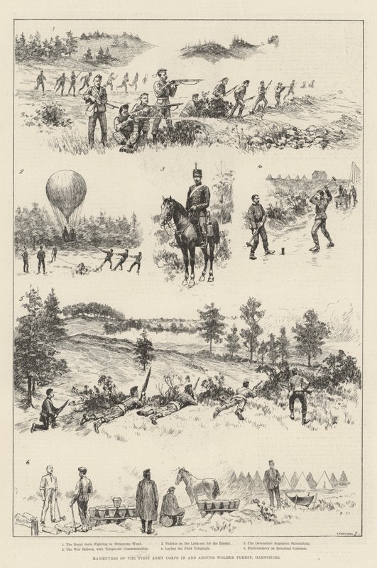 Manoeuvres van het Eerste Legerkorps in en rond Wolmer Forest, Hampshire door English School