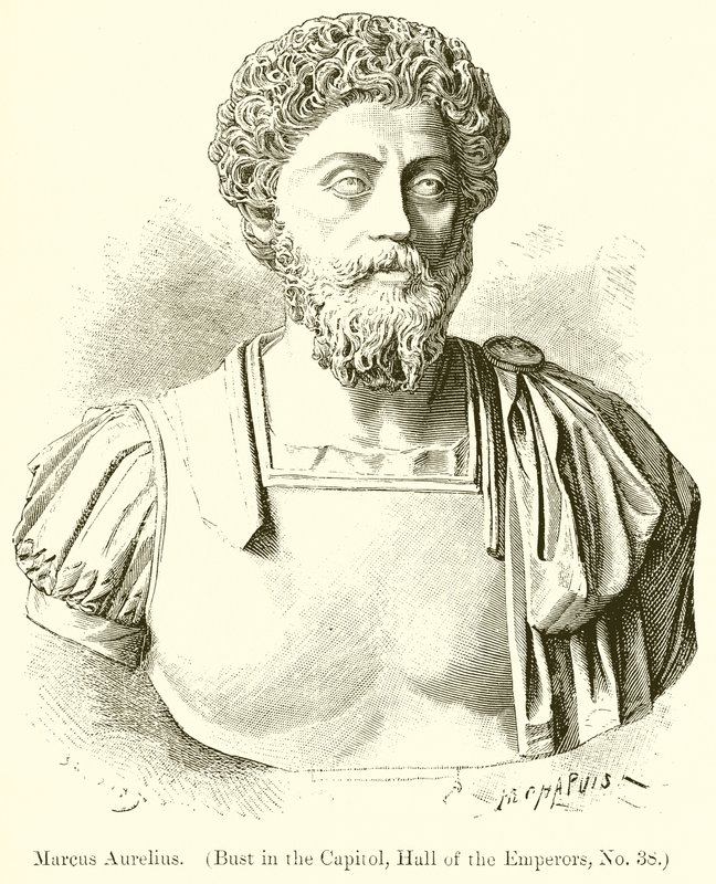 Marcus Aurelius. (Buste in het Capitool, Hal van de Keizers, nr. 38) door English School