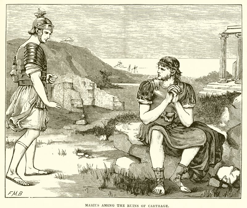 Marius tussen de ruïnes van Carthago door English School