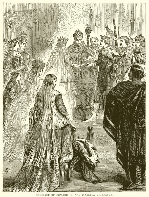 Huwelijk van Eduard II en Isabella van Frankrijk door English School