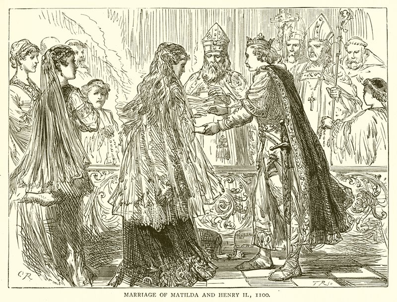 Huwelijk van Mathilde en Hendrik II, 1100 door English School