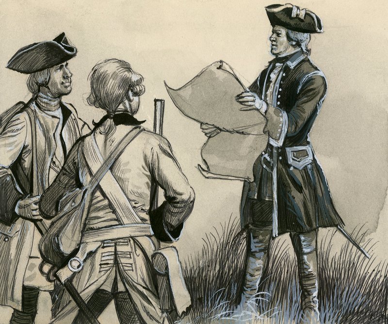 Maarschalk de Saxe met Franse infanterie door English School