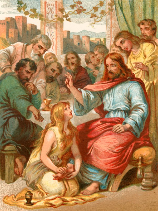Maria wast de voeten van Jezus door English School