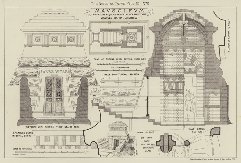 Mausoleum, voor W Ellis Esquire All Saints Church Whitstable door English School