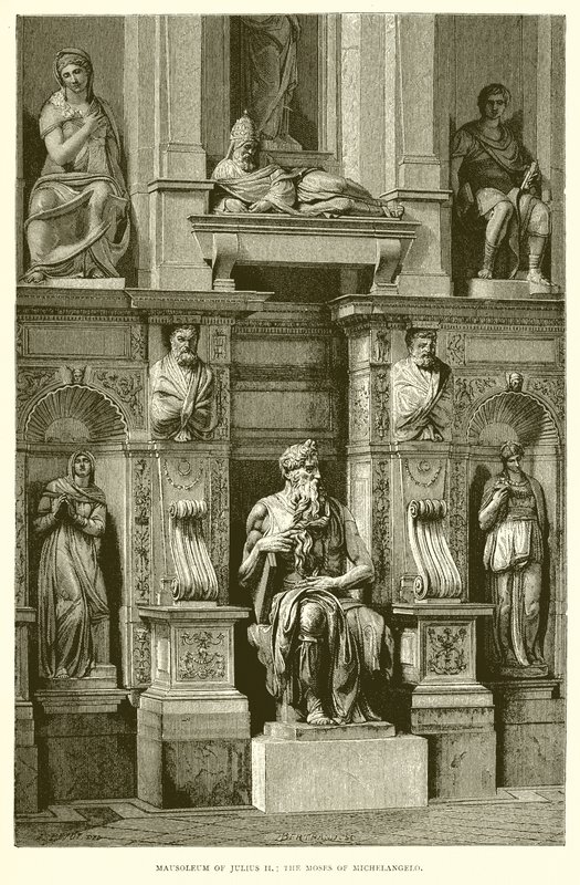 Mausoleum van Julius II; Mozes van Michelangelo door English School