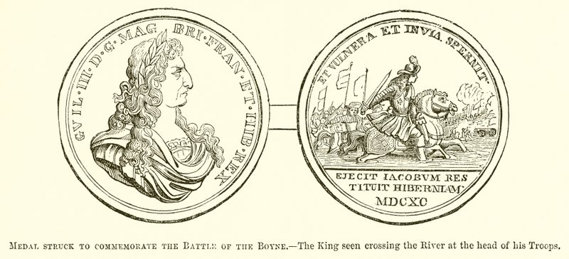 Medaille geslagen ter herdenking van de Slag aan de Boyne door English School