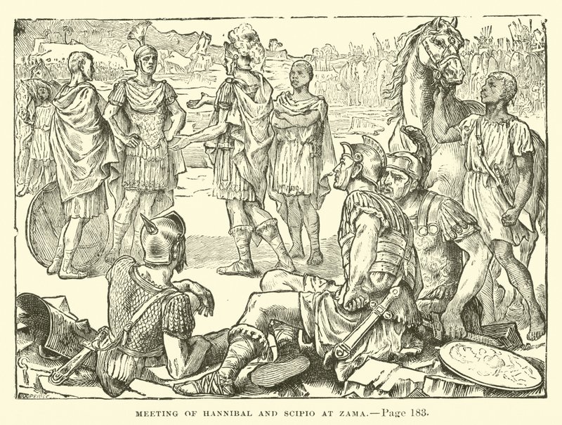 Ontmoeting van Hannibal en Scipio bij Zama door English School