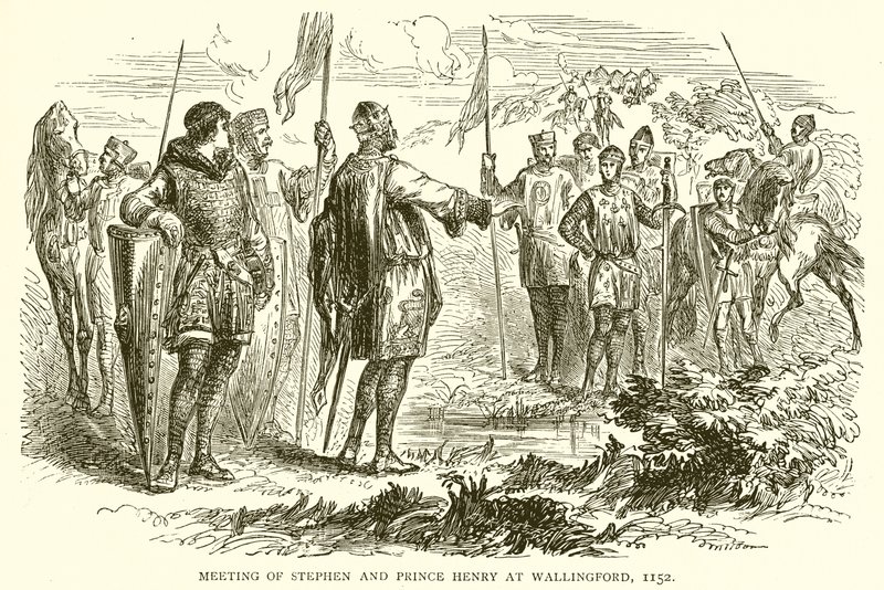 Ontmoeting van Stephen en Prins Hendrik in Wallingford, 1152 door English School