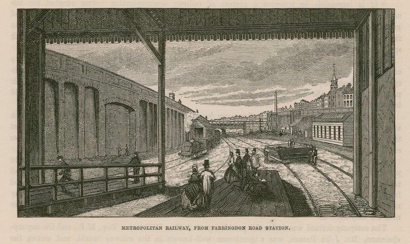 Metropolitan Railway vanaf Farringdon Road station door English School