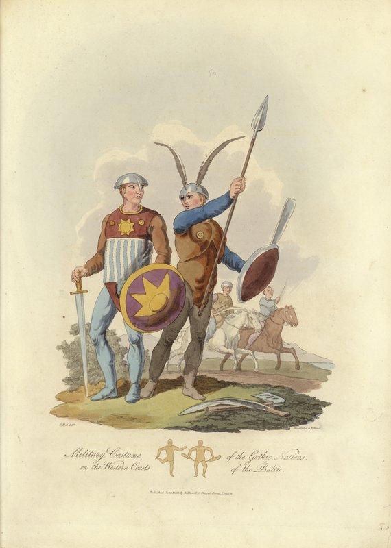 Militair kostuum van de Gotische naties aan de westkust van de Oostzee door English School