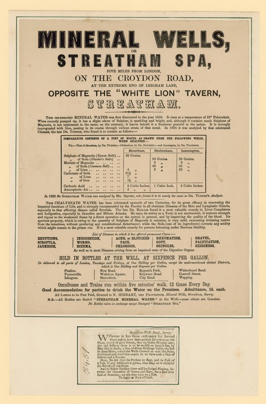 Minerale Bronnen of Streatham Spa door English School