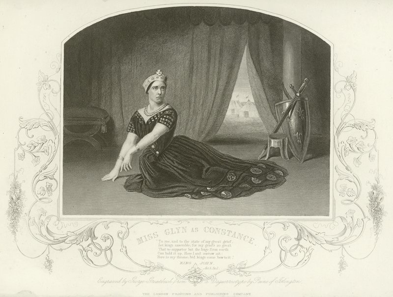 Mevrouw Glyn als Constance, Koning Jan, Act III, scène I door English School