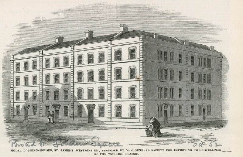 Model Lodging Houses, St Jamess Westminster door English School