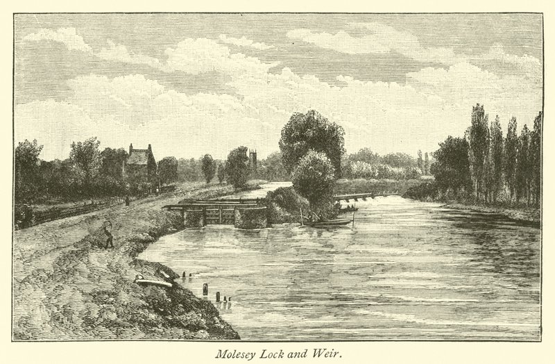 Molesey Sluis en Weir door English School