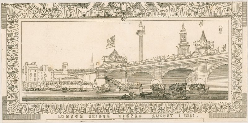 Herinnering aan London Bridge, geopend op 1 augustus 1831 door English School