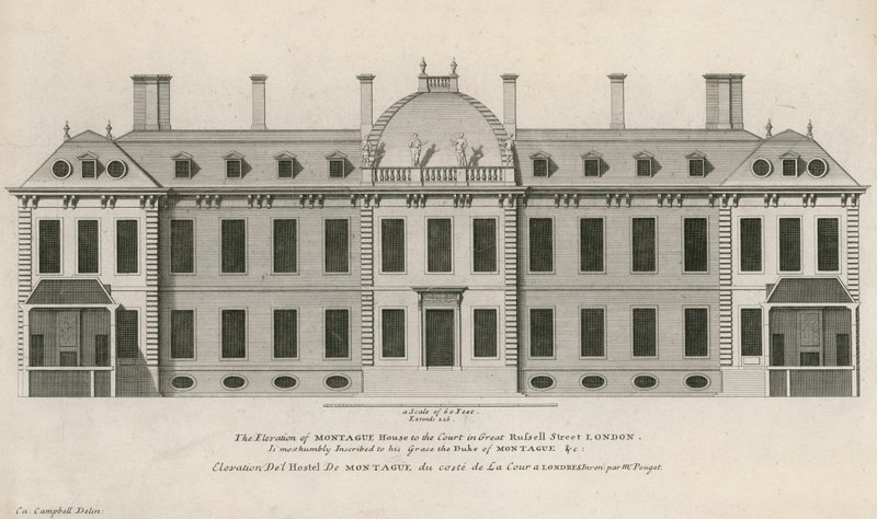 Montague House, Great Russell Street door English School