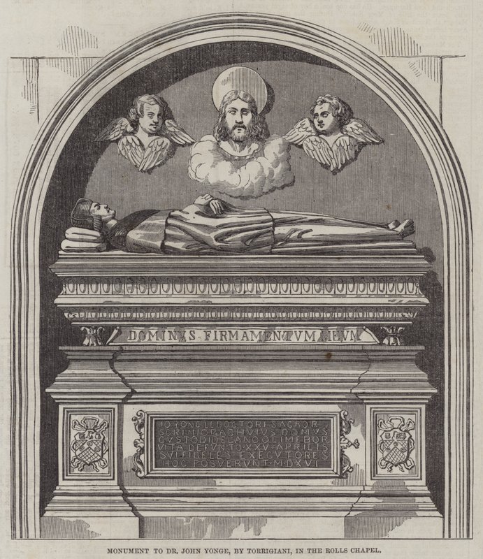 Monument voor Dr John Yonge, door Torrigiani, in de Rolls Chapel door English School