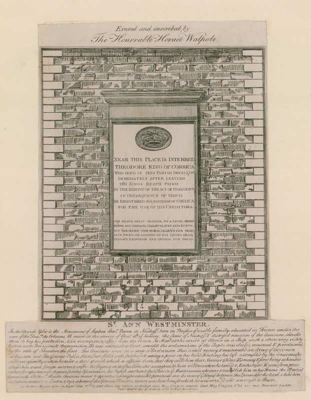 Monument voor Theodore, Koning van Corsica door English School