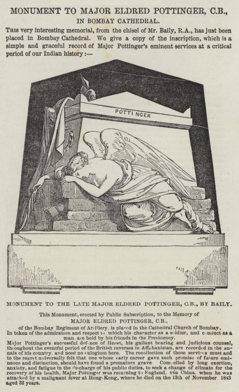 Monument voor wijlen Majoor Eldred Pottinger, CB, door Baily door English School