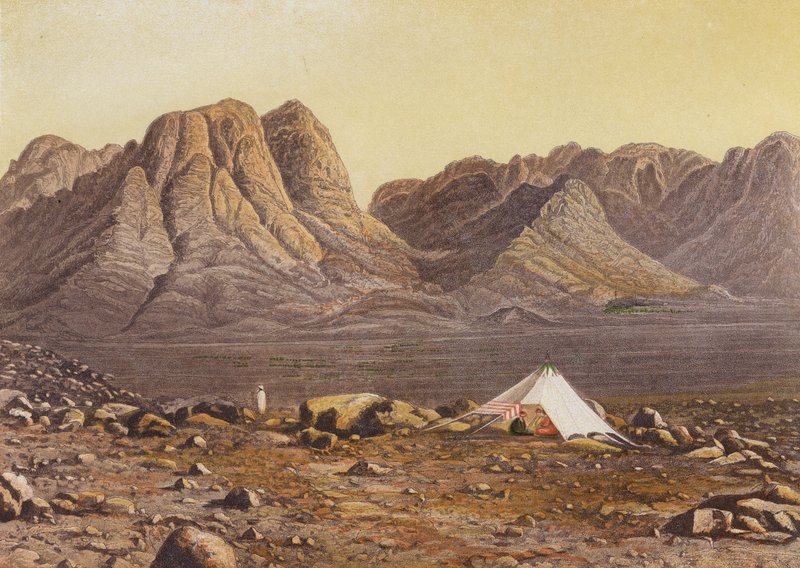 Berg Sinaï, Horeb, vanaf de vlakte van En-Raheh, Exodus XIX 2 door English School