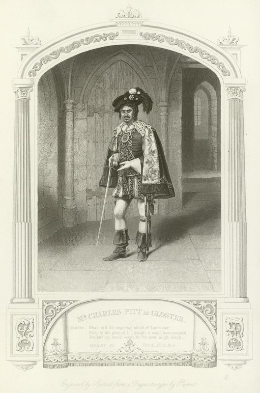 Meneer Charles Pitt als Gloster, Hendrik VI, Deel III door English School