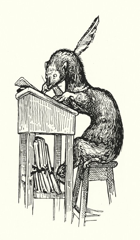 Mr Ferret aan het werk door English School