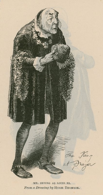 De heer Henry Irving, acteur, als Louis XI door English School