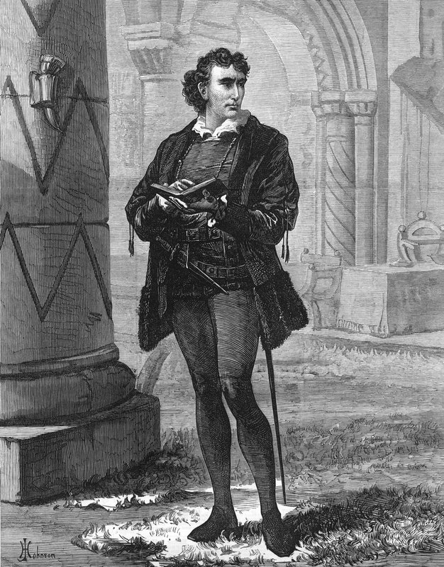 Mr. Henry Irving als Hamlet in het Lyceum Theatre door English School