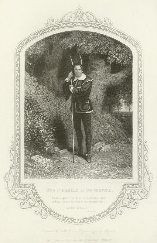 Meneer J P Hartley als Touchstone, Zoals U Het Wilt, Act V, scène i door English School