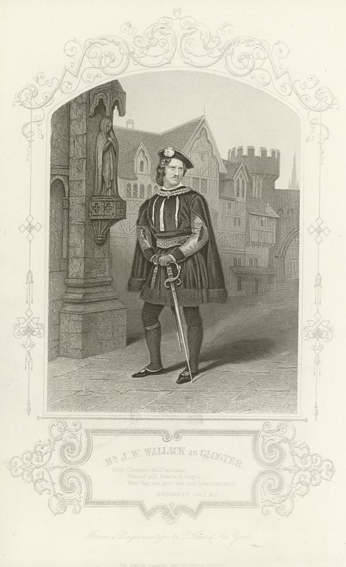 Mr J W Wallack als Gloster, Richard III, Act I, Scene I door English School