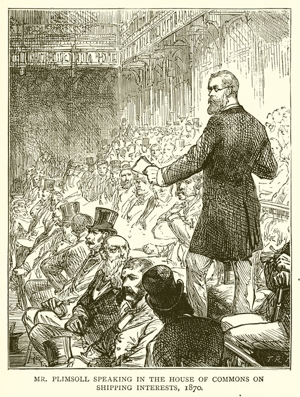 De heer Plimsoll spreekt in het Lagerhuis over Scheepvaartbelangen, 1870 door English School