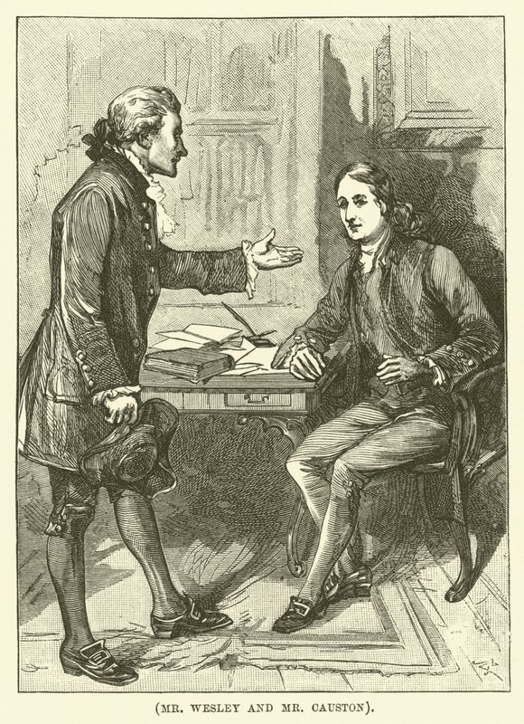 Wesley en Causton (gravure) door English School