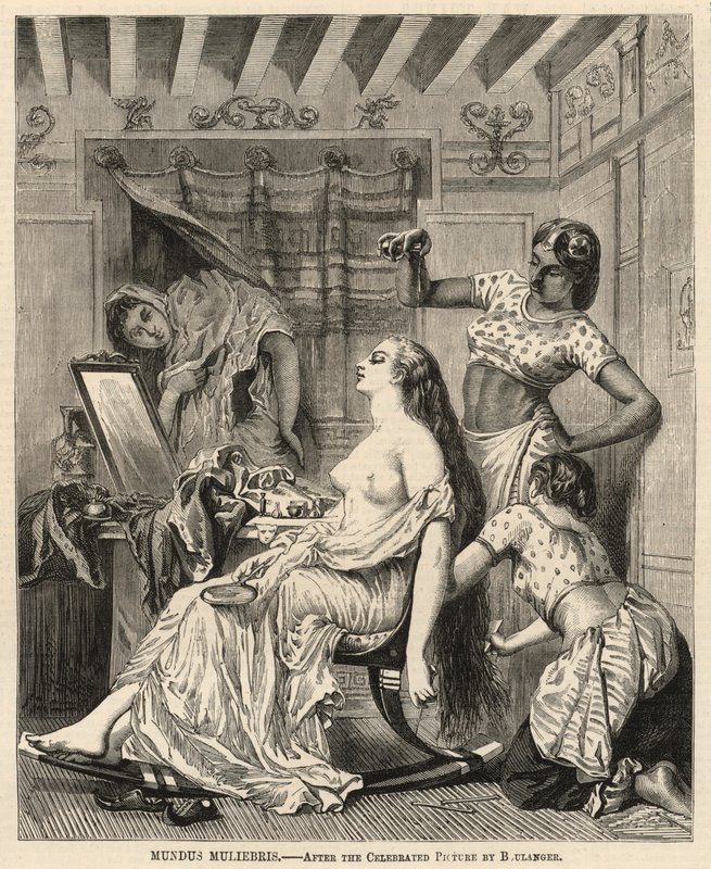 Mundus muliebris, naar het beroemde schilderij van Boulanger door English School