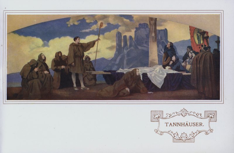 Muurschilderingen in Peter Robinson restaurant: Tannhauser door English School