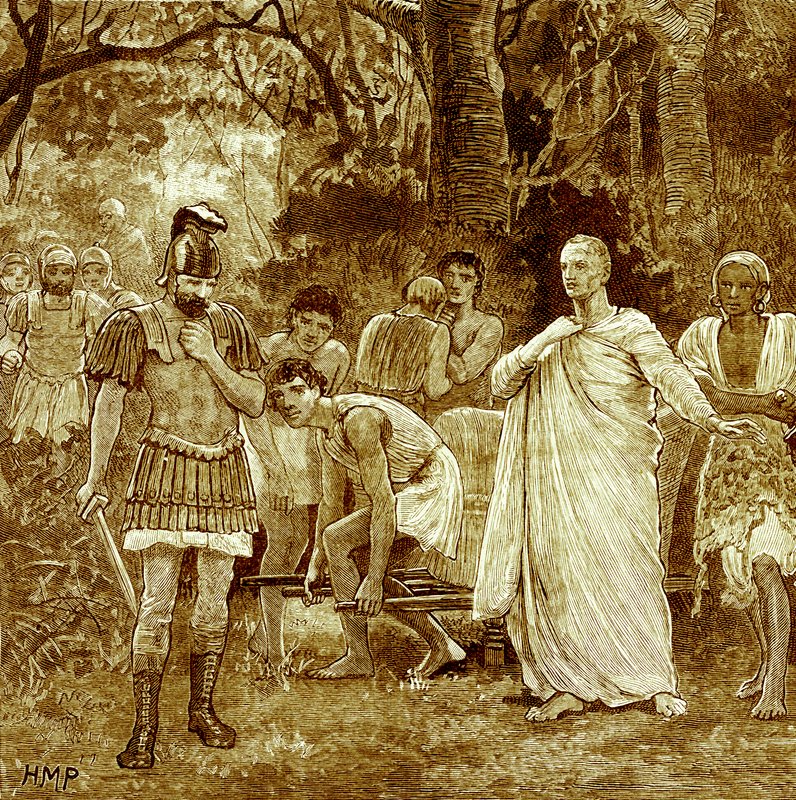 Moord op Cicero, illustratie uit Cassells Illustrated Universal History door Edward Ollier, gepubliceerd 1890 door English School