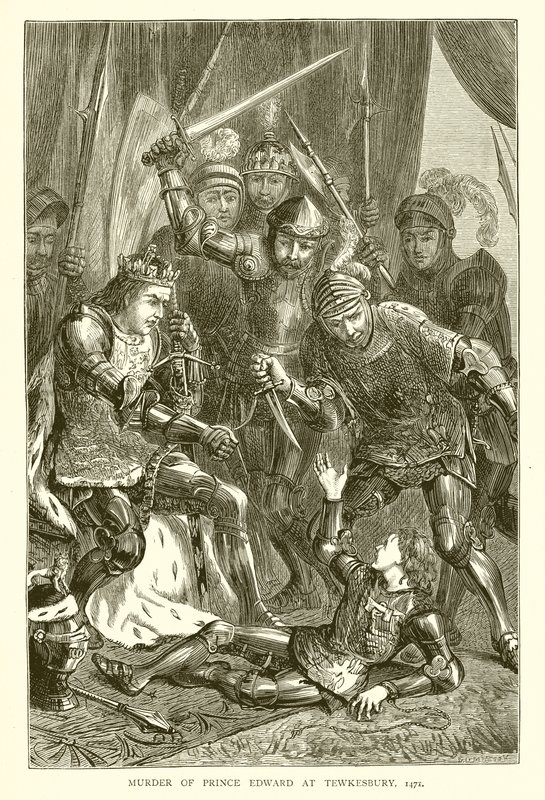 Moord op prins Edward bij Tewkesbury, 1471 door English School
