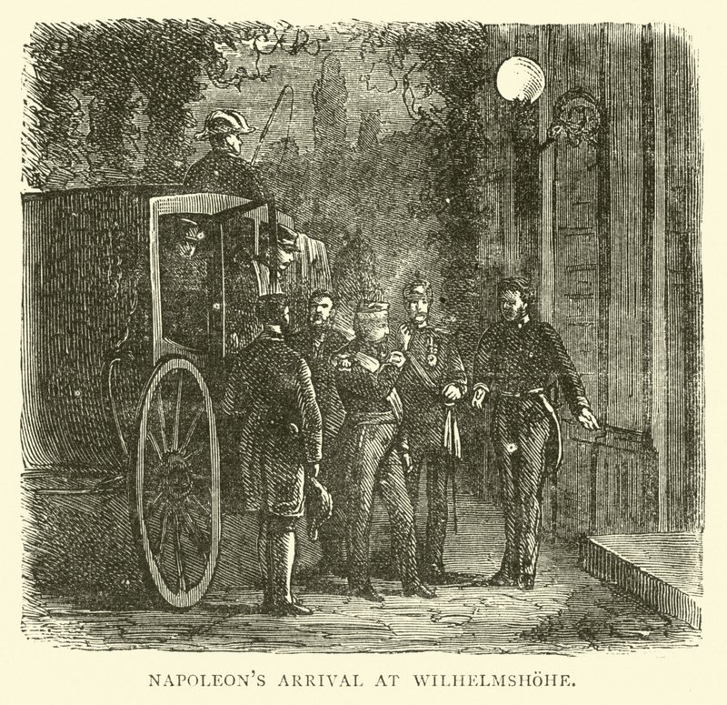 Aankomst van Napoleon in Wilhelmshohe, september 1870 door English School