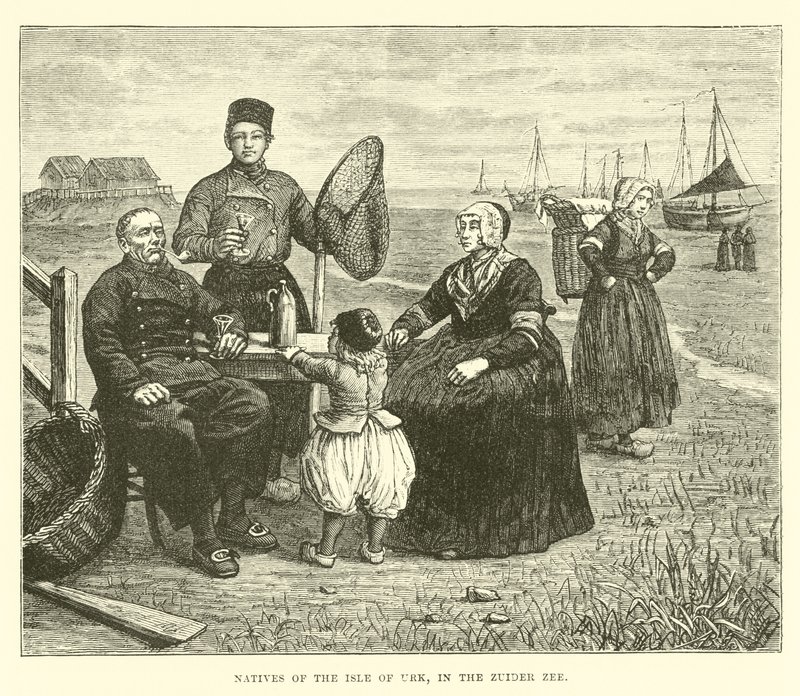 Inwoners van het eiland Urk, in de Zuiderzee door English School