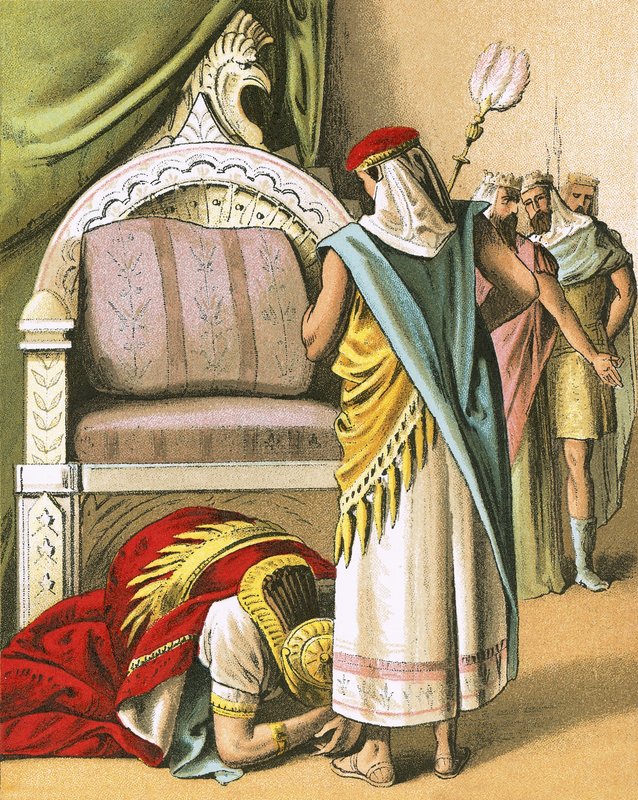 Nebukadnezar aanbidt Daniël door English School