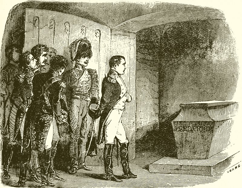 Napoleon bij het graf van Frederik de Grote door English School