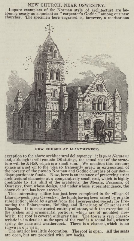 Nieuwe Kerk in Llanymyneck door English School