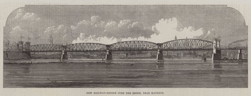 Nieuwe Spoorbrug over de Rijn, nabij Mainz door English School
