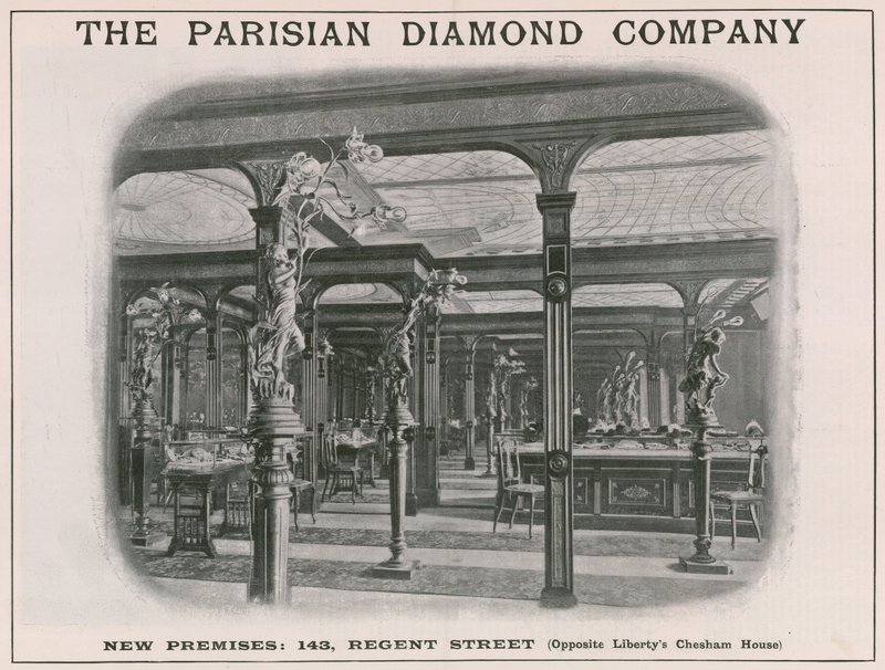 Nieuwe panden van The Parisian Diamond Company, 143 Regent Street, Londen door English School
