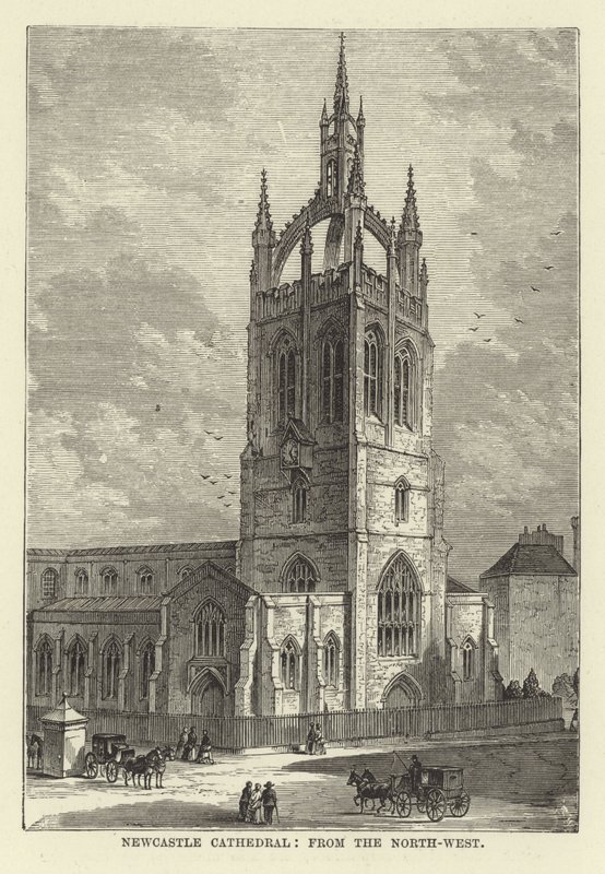 Newcastle-kathedraal, vanuit het noordwesten door English School