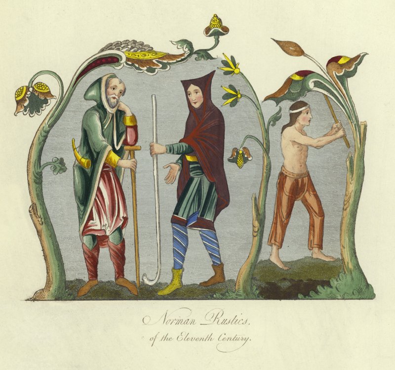 Normandische boeren van de 11e eeuw door English School